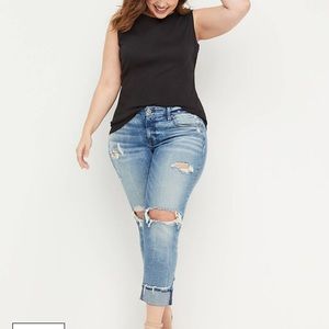 Lane Bryant HighRise Straight Destructed Jean Sz14